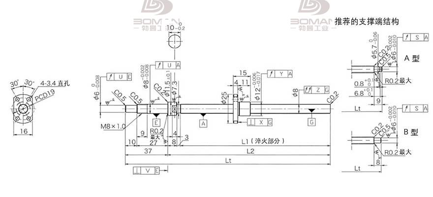 KURODA DP0801JS-HDNR-0180B-C3F 黑田研磨丝杆